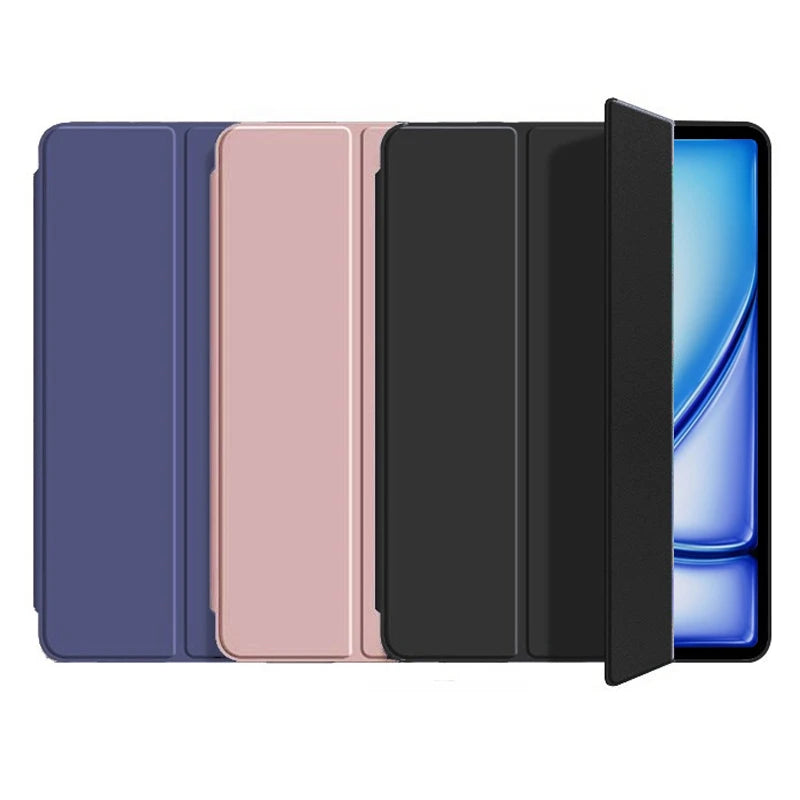 Tablet Case For iPad Air 11 2024 6th Gen Tri-fold Cover For iPad A2902 A2899 A2900 Filp Stand Tablet Cases Silicone Back Shell