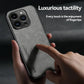 Luxury Leather Case For iPhone 17 16 16e 15 14 13 12 11 Pro Max Plus 12 13 Mini SE 8 7 Cover With Metal Plate Support Car Hold