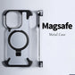 Aluminum Alloy Magnetic Stand Rimless Phone Case For iPhone 13 14 15 Pro Max 15Plus Metal Lens Shell  Frosted Matte Back Cover - Caseverse