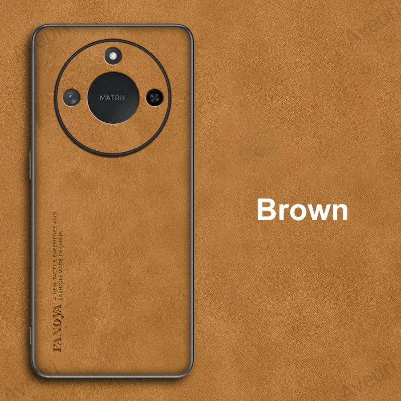 For Honor X9C Smart Case Luxury PU Leather Phone Case For Honor X9C Smart Back Cover Matte Silicone Shockproof Full Protection - Caseverse