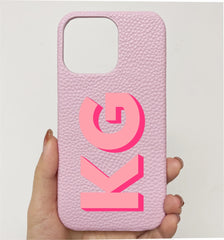 Personalized iPhone Case Monogram Initial Letter Leather Case For iPhone 15 14 13 12 11 Pro Max XS XR 7 8Plus Luxury Phone Cover