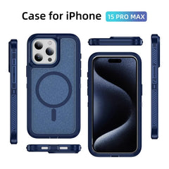 Matte Anti-slip Rugged Armor magnetic phone case for iPhone 15 14 13 12 11 Pro Max magsafe charging shockproof Hybrid hard cover