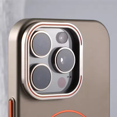 Stylish Camera Lens Holder Magnetic Magsafe Phone Case for IPhone 16 15 14 Pro Max Wireless Charging Matte Shockproof Hard Cover