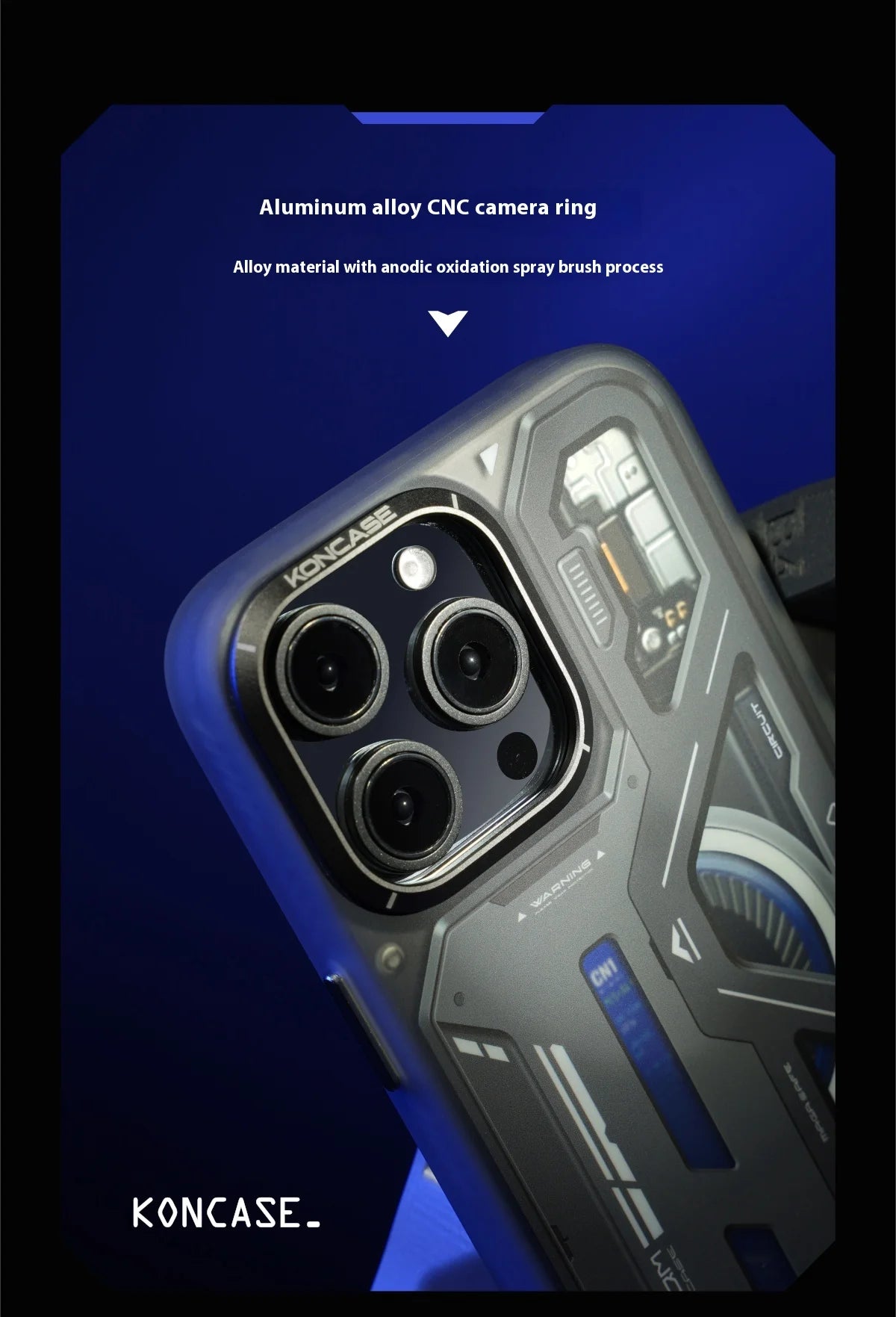 Koncase Phone Case Magnet Magnetic Anti-Drop Tpu Metal Lens Ring Aluminum Buttom N52 Phone Cover For iPhone 16 Pro Max Custom - Caseverse