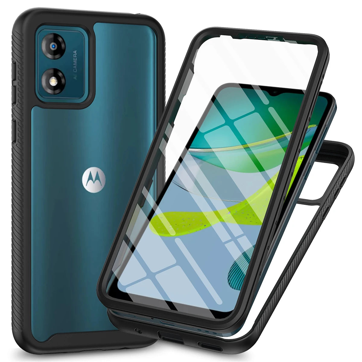 Fit Moto E13 4G Cover Shockproof Clear Protective Built-in Screen Protector TPU Bumper Cover For Motorola E13 6.5 Inch Cases - Caseverse