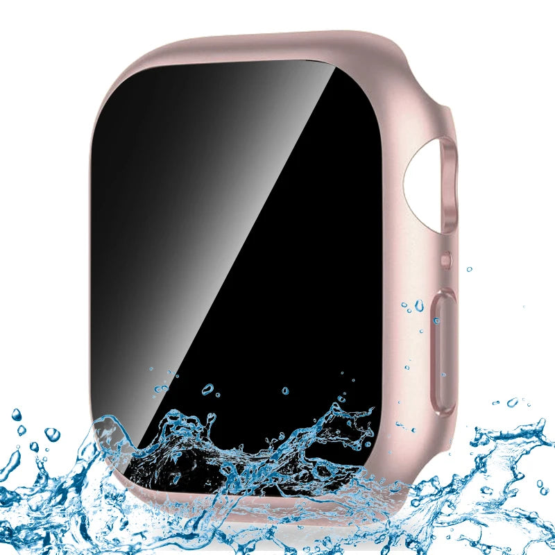 Privacy Tempered Glass+Case For Apple Watch Cover 45mm 41mm 44mm 40mm Anti-Peeping Screen Protector For iWatch 9 8 7 6 5 4 SE