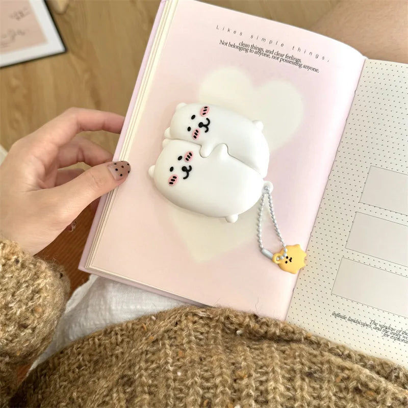 Embracing Bear Case for AirPods 4 Airpod 1 2 3 Pro Pro2 Bluetooth Earbuds Charging Box Protective Earphone Case Cover