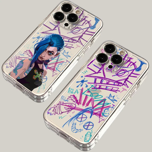 Graffiti Jinxs Phone Case for Samsung Galaxy S24 S23 S22 S21 S20 S10 FE Ultra Plus 5G Note 20 10 Pro Clear Soft Cover