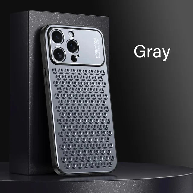 Aluminum Alloy Phone Case For iPhone 16 Pro Max 15 14 13 Metal Breathable Back Cover