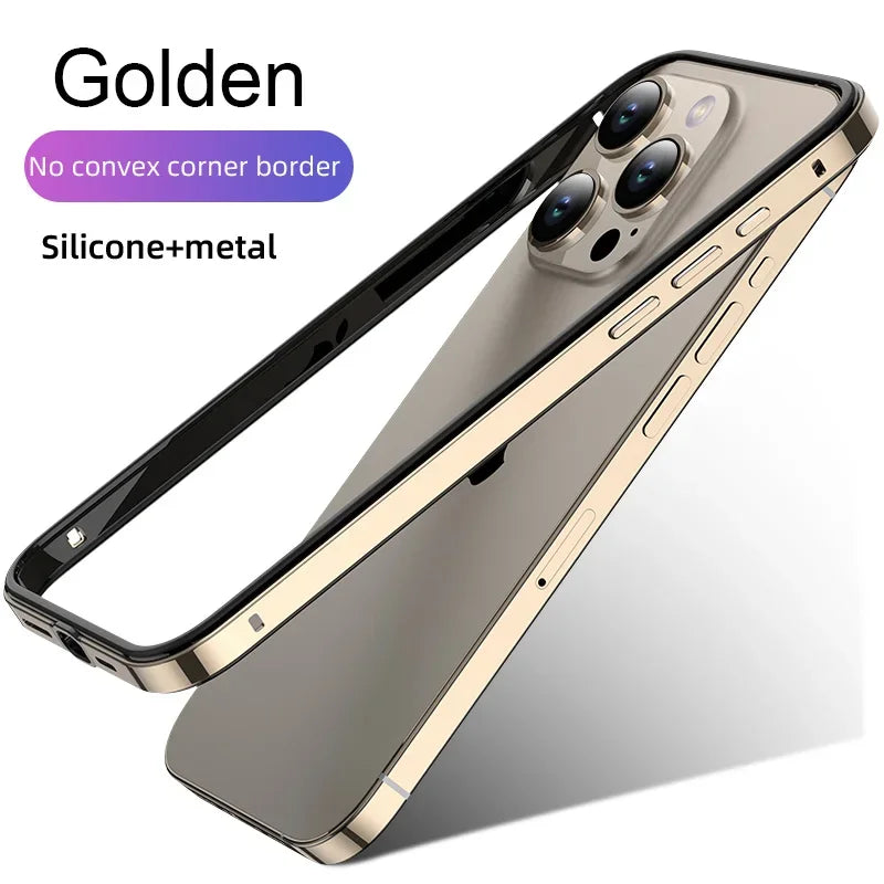Hybrid Silicone Frame Aluminum Metal Phone Case For iPhone 16 Pro Max 16 Plus 16promax 16pro 16plus Better Heat Bumper