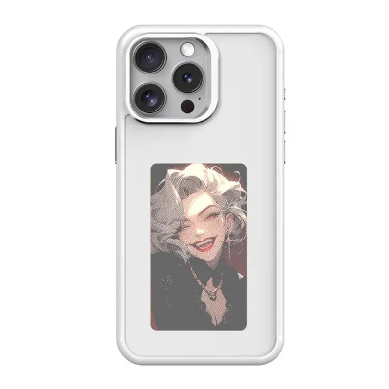 New-tech NFC Function Phone Case For Iphone 15 14 13 Pro Max DIY Cases E-Ink Screen Phone Cover Cartoon Girl Fundas Battery Free - Caseverse