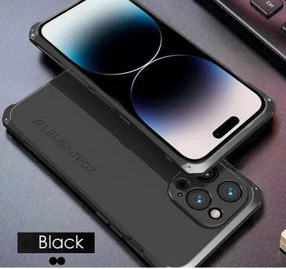 Metal Frame PC Phone Case for IPhone 13 12 14 15 Pro Max Aluminum Anti-collision Strip Silica Gel Back Cover for IPHON 15 Promax