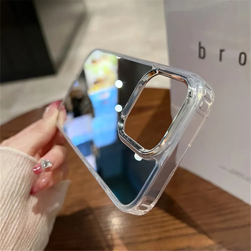 Luxury Acrylic Makeup Mirror Phone Case For iPhone 16 15 14 13 12 11 Pro Max XS X XR Plating Shockproof Back Cases Cover