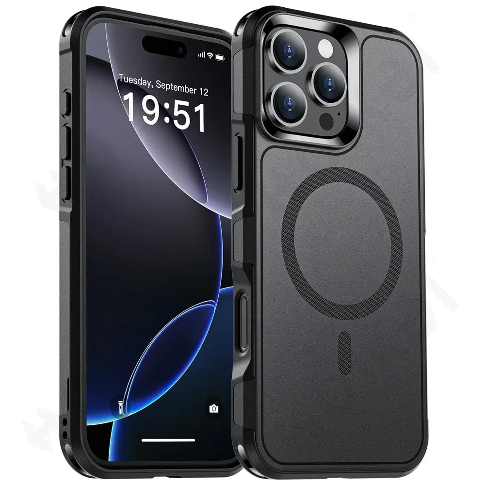 Case For iPhone 16 15 14 13 12 11 Pro Max Plus Military Grade Drop Protection Shockproof Magnetic Dual Layer Magsafe Cover - Caseverse