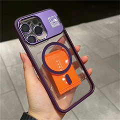 Hot Sale Glitter Metal Magnetic Phone Case with Lens Holder for iPhone 15 16 Pro 14 Plus 13 12 Pro Max 11 With Camera Protection