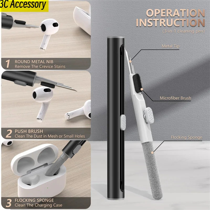 New for AirPods 3rd Gen Case Cover with Cleaner Kit Carbon fiber switch headphone case for Apple AirPods 3 2021 Charging Cases