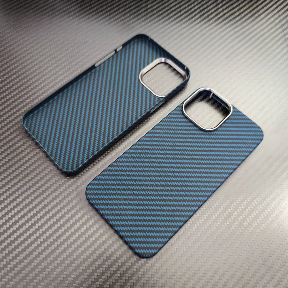 real carbon fiber phone case for iphone16 1514 13 12 pro max case metal ring aramid fiber phone cover for iphone 15/12/13 pro