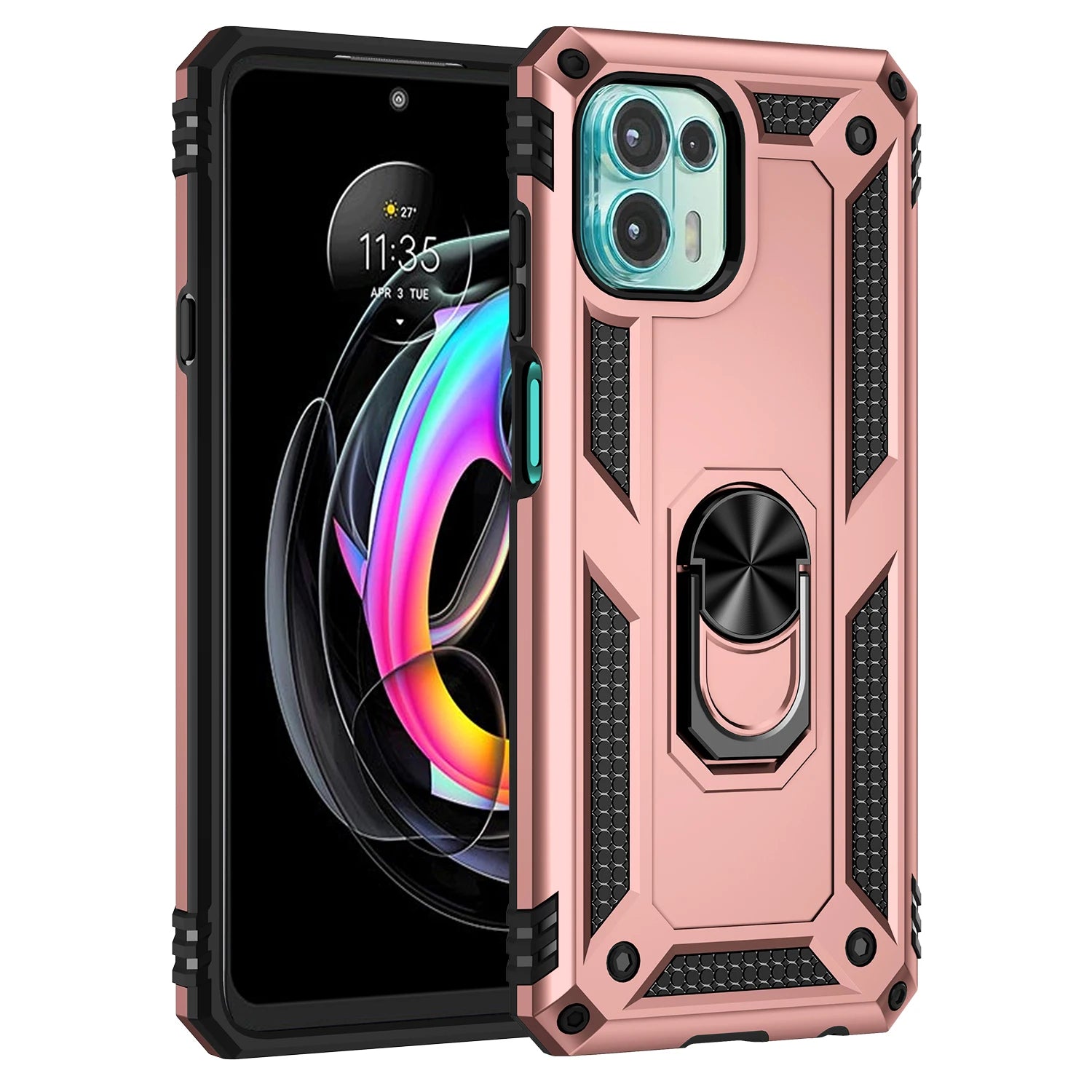 Cover Case for Moto Motorola Edge 20 Lite Shockproof Armor Rugged Military Protective Ring Holder Magnet Phone Case - Caseverse