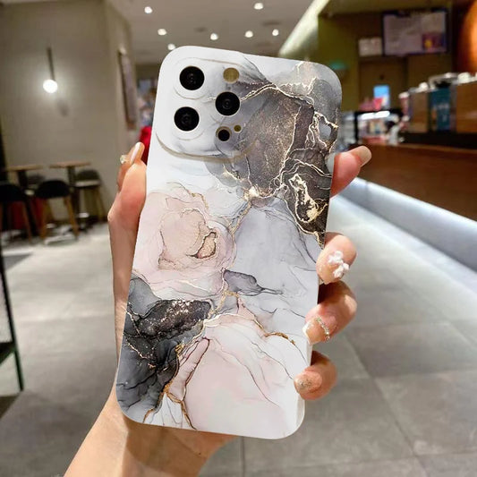 For iPhone 16 15 Pro Max Case Marble Pattern Phone Case For iPhone 14 13 12 11 XS Max XR X 7 8 Plus Shockproof Soft Bumper Cover