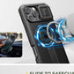 For iPhone 16 Pro Max Rugged Armor Shockproof Case with Built-in Sliding Camera Cover and Built-in Screen Protector Kickstand - Caseverse