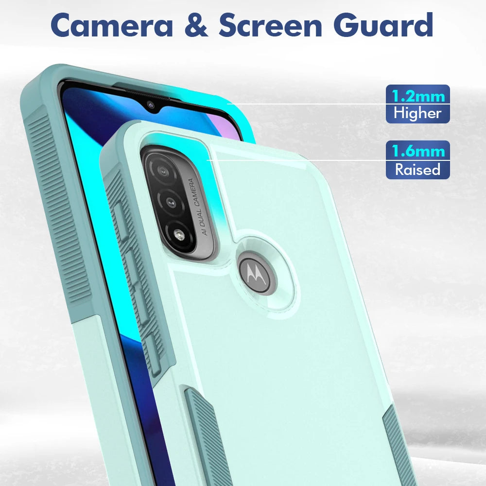 New TPU/PC Case for Motorola Moto E20 E30 E40 Military Shockproof Phone Cover Rugged Armor Shell 2IN1 Dual Layer Protection - Caseverse