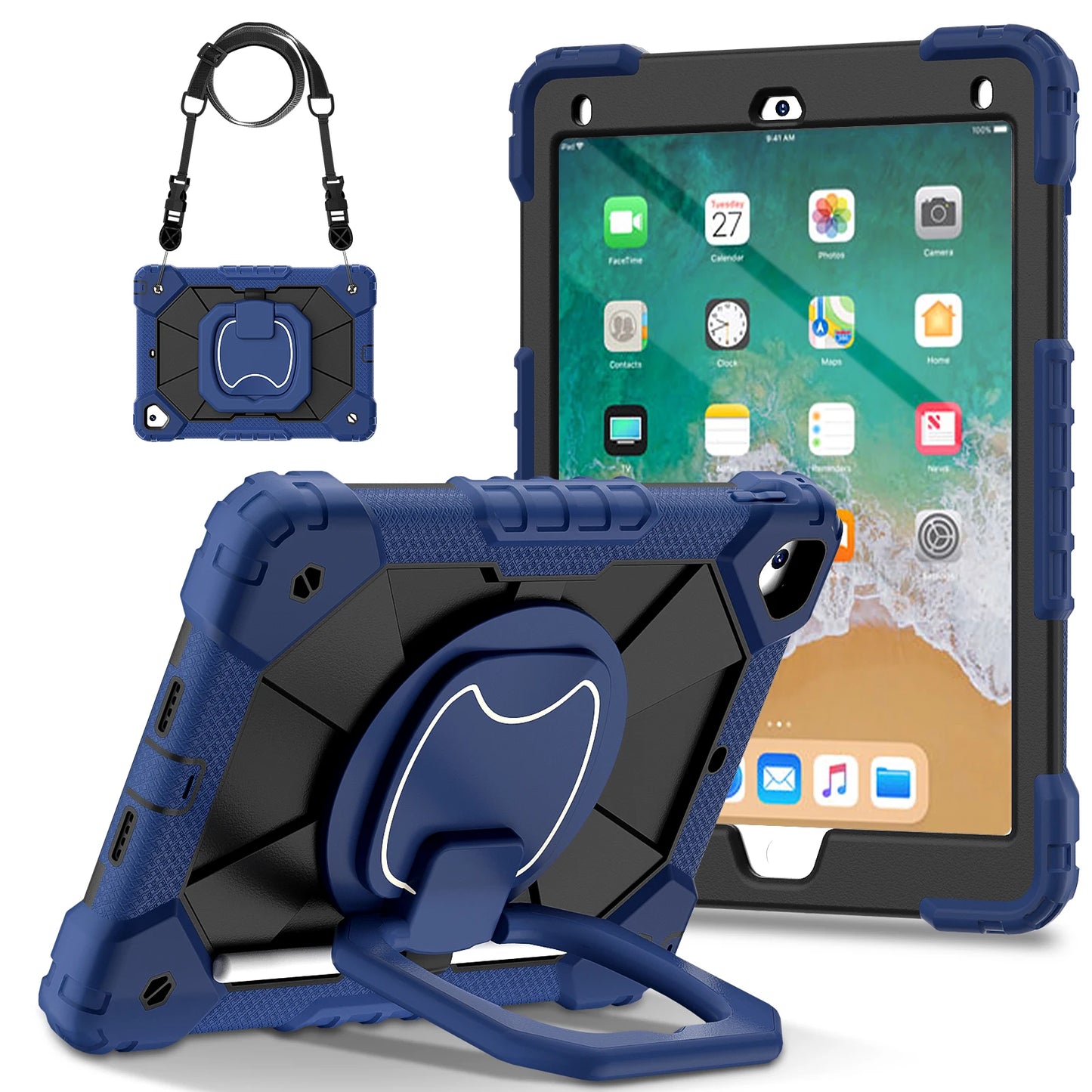 Tablet Protective Case Suitable for iPad 5Th(2017)/6Th(2018)/Pro9.7/New iPad 9.7 Satchel Stand