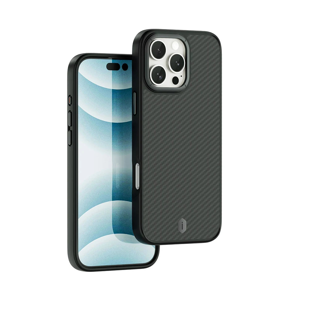 WiWU Kevlar Mobile Phone Case for iPhone 16 Pro Max TPU Frame Anti-fingerprint Case for iPhone 16 Pro N52 Magnetic Attached - Caseverse