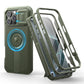 For iPhone 16 Pro Max Rugged Armor Shockproof Case with Built-in Sliding Camera Cover and Built-in Screen Protector Kickstand - Caseverse