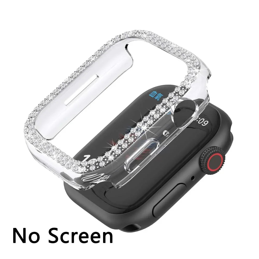Diamond Bumper Protective Case for Apple Watch Cover Series 7 6 SE 5 4 3 38MM 42 MM For Iwatch 45mm 41mm 40mm 44 mm