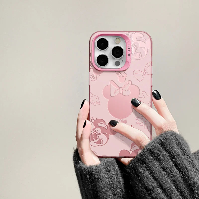 Disneys Mickeys Minnies Mouses Back Shadow Phone Case For iPhone 16 15 14 13 12 11Pro Max 7 8 Plus XR XS MAX MINI Y2K Back Cover - Caseverse