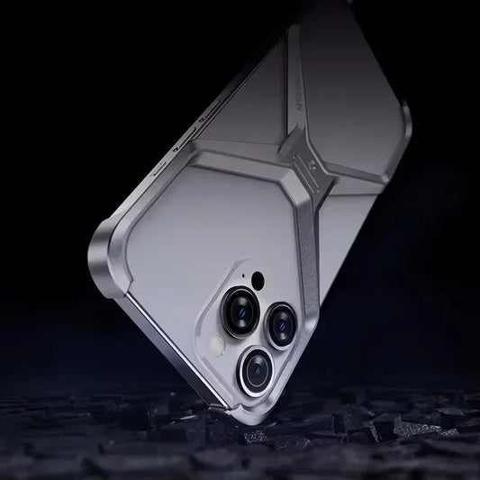 Aluminum Alloy X-shaped Metal Frame  Phone Case for IPhone 16 15 Pro Max 14 13 Military Grade Drop Protection Cover - Caseverse
