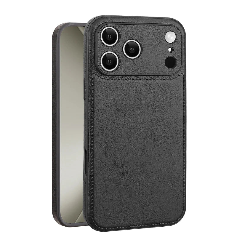 Soft Leather Case for iPhone 17 14 13 12 11 16 Pro Max XR 15 Plus Air Ultra Thin Lens Protection iphone16 16Pro Cover Coque