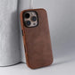 Luxury Business Vintage Leather Magnetic Phone Case for IPhone 16 Plus 15 14 13 12 Pro Max Metal Camera Frame Shockproof Cover