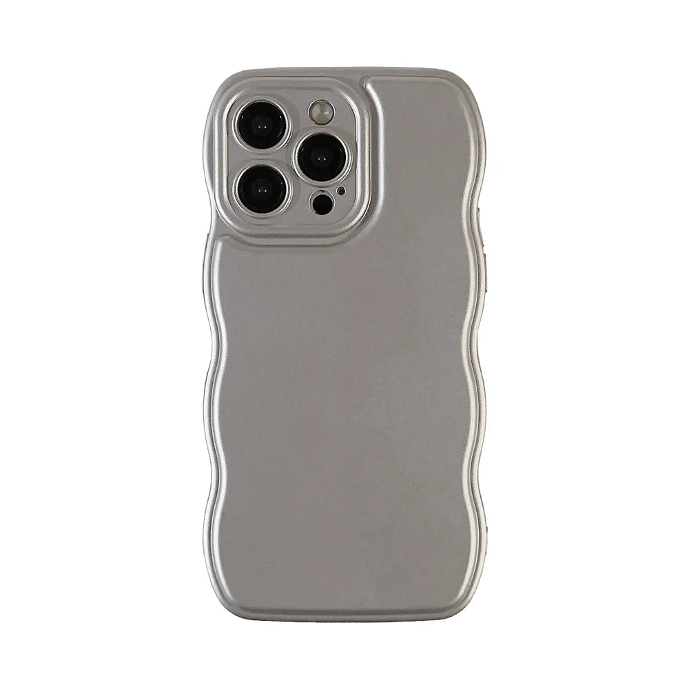 New Men Women Wave Phone Case For iPhone 12 13 14 15 16 Pro Max Shockproof Dissipate Heat Silicone Soft Cases Protective Shell - Caseverse