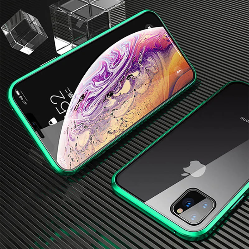 360 Metal Magnetic Case For iPhone 13 12 Mini 11 12 13 14 Pro Max Cases For iPhone X XR XS MAX 7 8 6 6S Plus SE 2020 Cover Coque