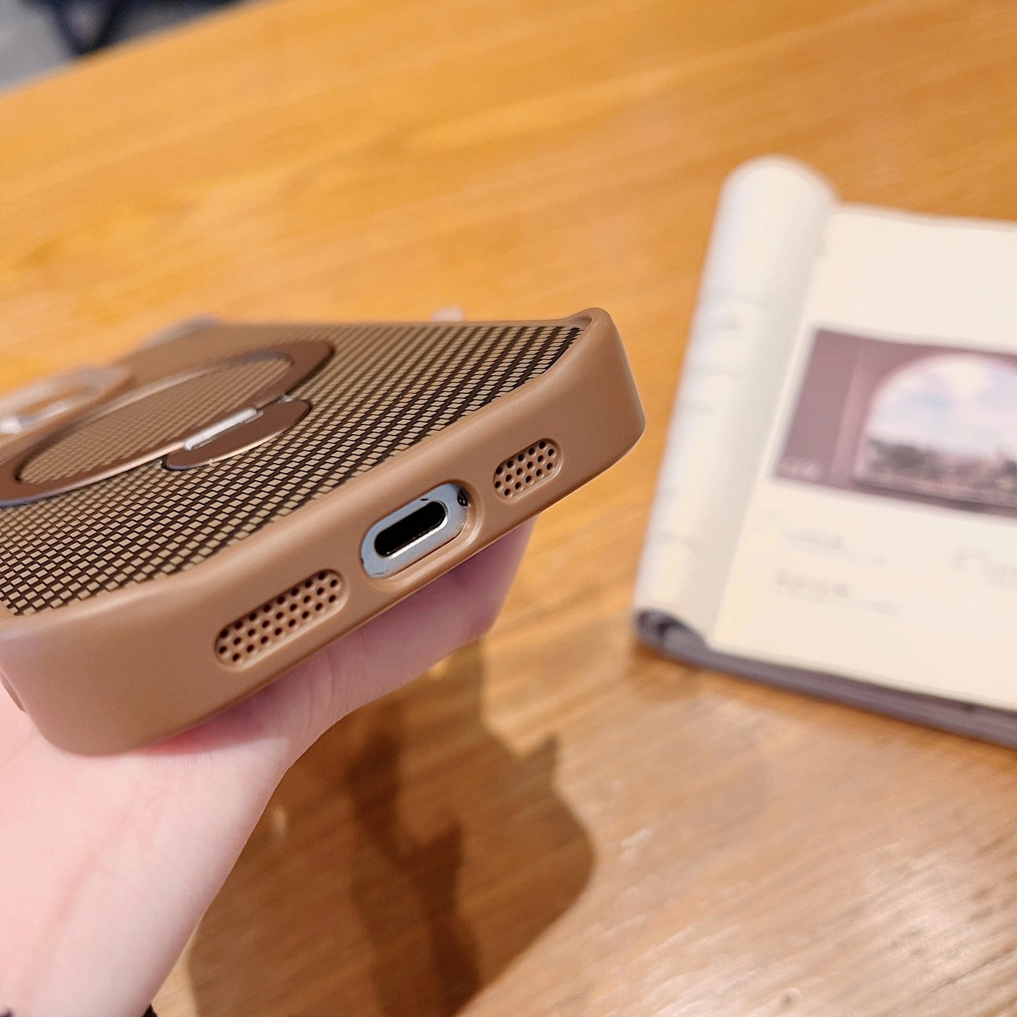 Luxury Soft Rubber Frame Magsafe Phone Case For iPhone 13 15 12 14 16 Pro Max Metal Bracket Carbon Fiber Textured Backplate Case