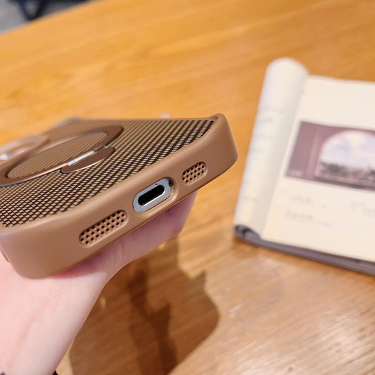 Luxury Soft Rubber Frame Magsafe Phone Case For iPhone 13 15 12 14 16 Pro Max Metal Bracket Carbon Fiber Textured Backplate Case