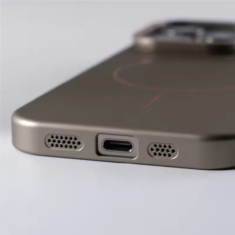 Stylish Camera Lens Holder Magnetic Magsafe Phone Case for IPhone 16 15 14 Pro Max Wireless Charging Matte Shockproof Hard Cover