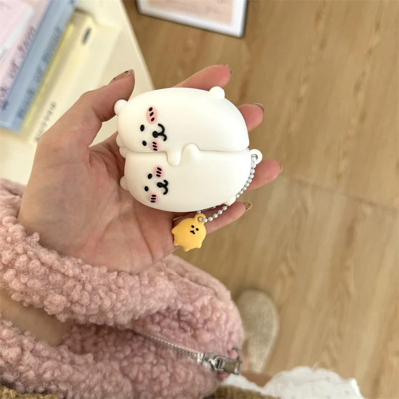 Embracing Bear Case for AirPods 4 Airpod 1 2 3 Pro Pro2 Bluetooth Earbuds Charging Box Protective Earphone Case Cover