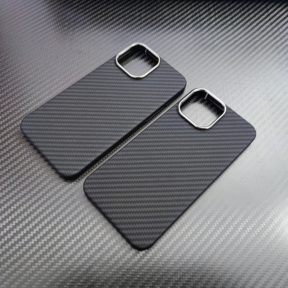 real carbon fiber phone case for iphone16 1514 13 12 pro max case metal ring aramid fiber phone cover for iphone 15/12/13 pro