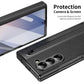 For Galaxy Fold6 S Pen Leather Phone Case Hinge Protection & Built-in Screen Protector Leather Phone Cover for Fold5 Fold4 Black - Caseverse