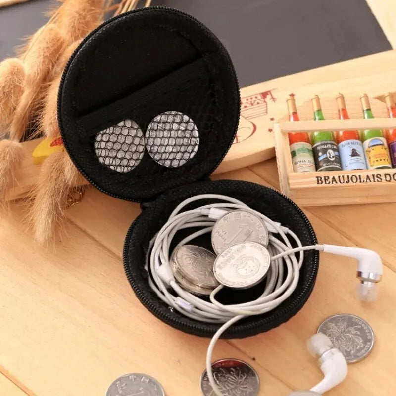 Bluetooth Headset Headphone Hard Case for Wired Earphones Storage Bag Case Portable Travel Shockproof Earbuds Carrying Pouch Bag