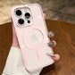 Pink Transparent Acrylic Case for iPhone 17 Air 16 15 14 13 12 11 Pro Max Plus Hard Shockproof Powerful Magnetic Magsafe Cover
