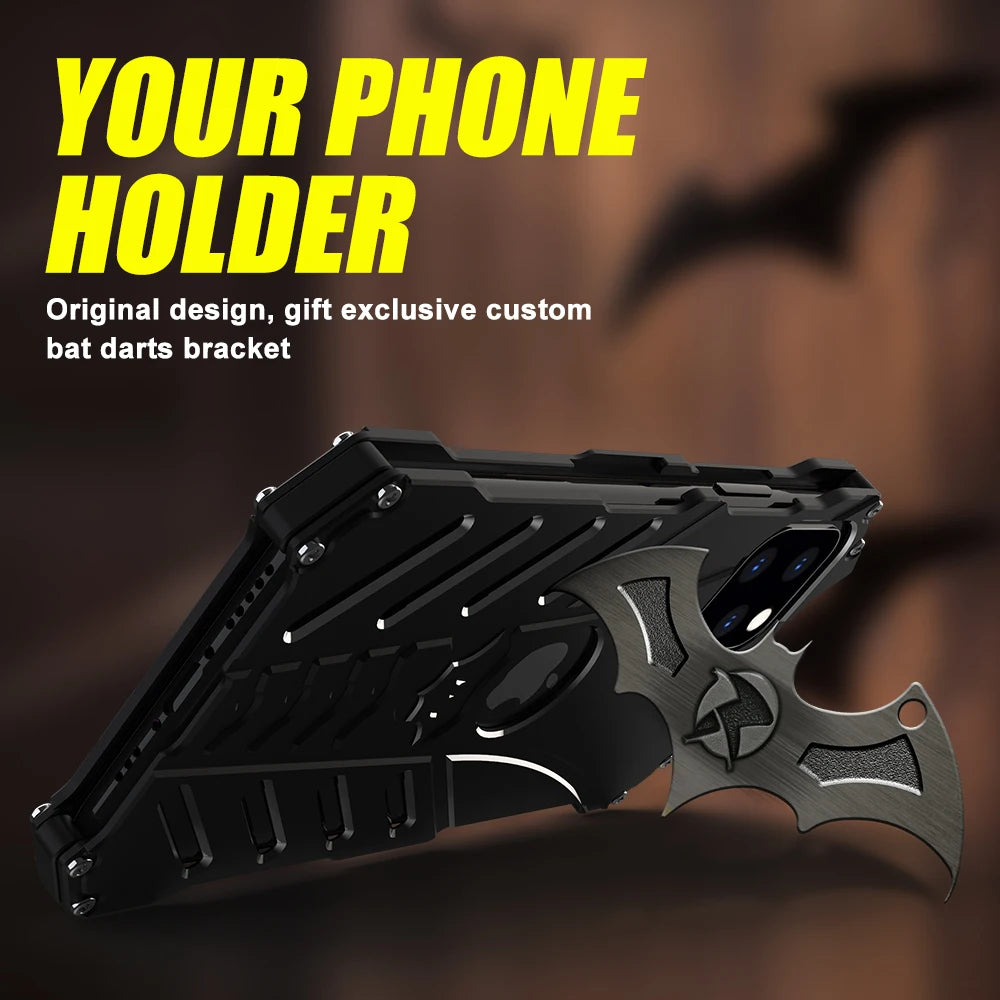 R-just Style Protection Mobile Phones Case For Iphone 15 16 14 Plus 13 12 11 Pro Max Metal Aluminum Shell Hybrid Case Cover