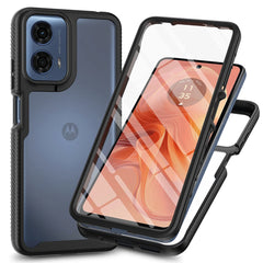 Moto G24 Shockproof Clear Case Built in Screen Protector Full Body Rugged Defender Cover for Motorola G04/G04S Case