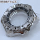 BURRYJAZZ 44mm NH34 NH35 NH36 NH38 NH39 NH70 Watch Case Silver Black Stainless Steel Watch Case