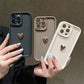 3D Gold Love Heart Personalized Custom Name Case For iPhone 16 15 14 13 12 11 Pro Max X XS XR 7 8 Plus Silicone Candy DIY Cover - Caseverse