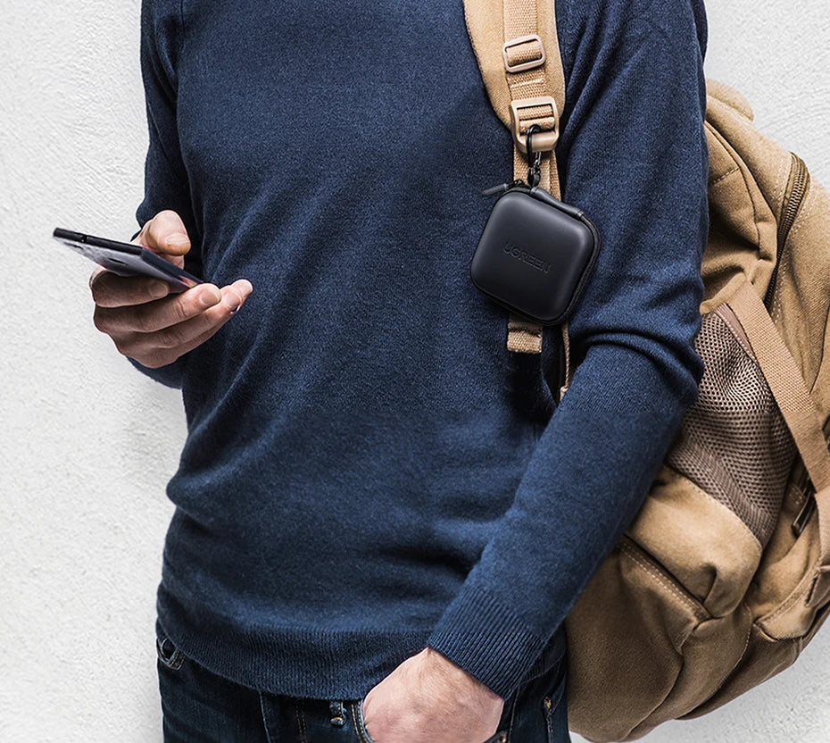 UGREEN Earphone Case Hard Headphone Bag for Airpods Earpods Sennheiser Ear Pads Wireless Bluetooth Earphone Accessories