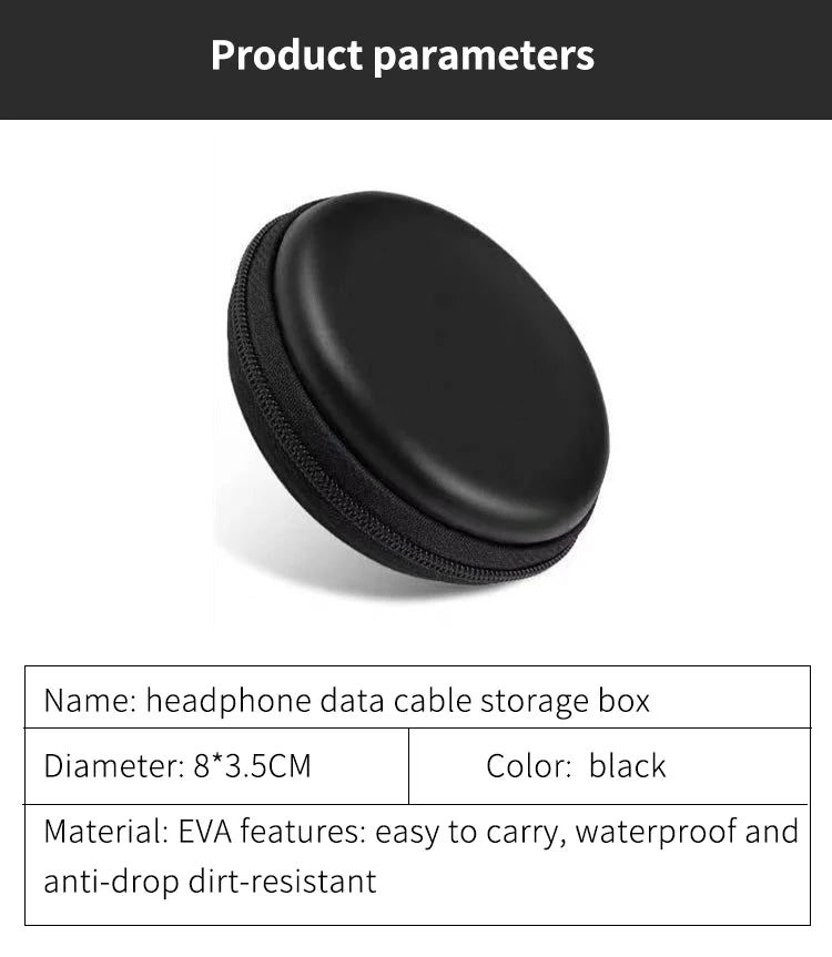Bluetooth Headset Headphone Hard Case for Wired Earphones Storage Bag Case Portable Travel Shockproof Earbuds Carrying Pouch Bag