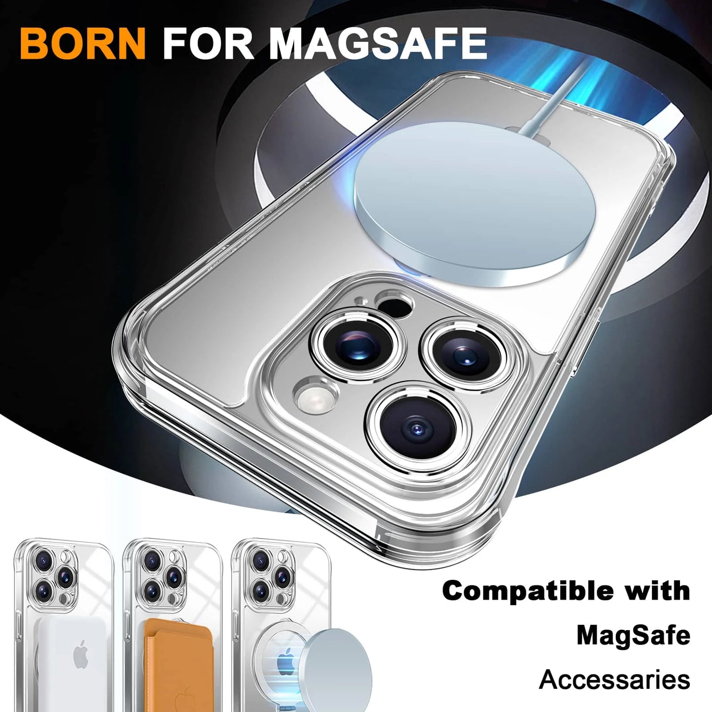 Case for iPhone 16/15/14/13 Pro Max 16 15 14 Plus, Built-in PET Screen Protector with Ring Holder Kickstand, Full Body Cover - Caseverse